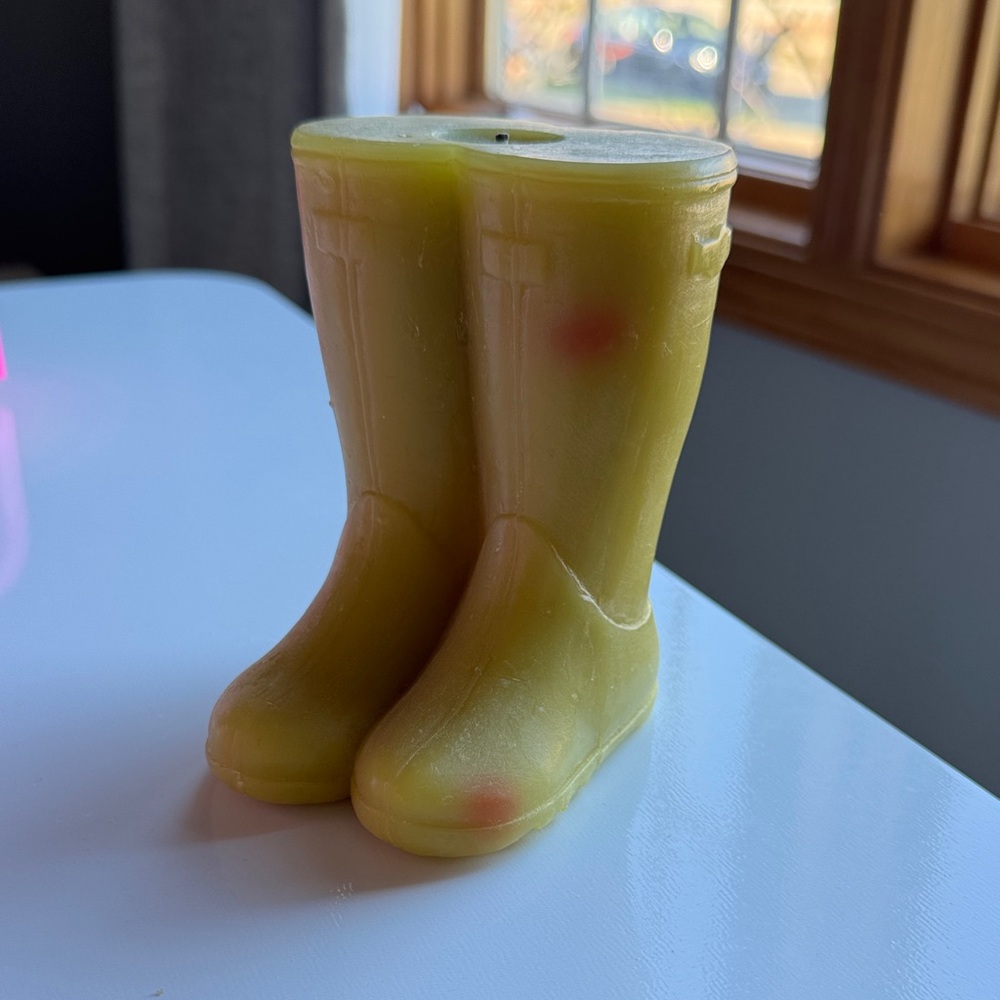Rain Boot-Shaped Candle